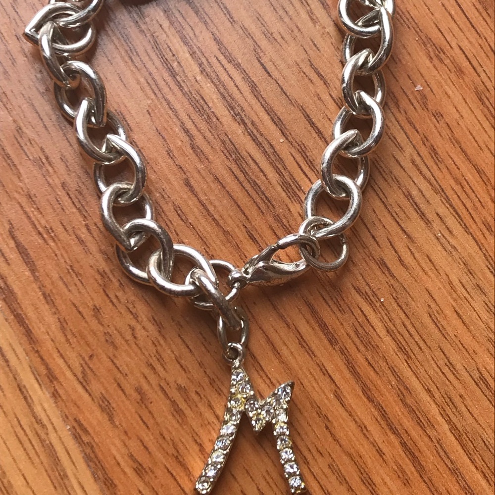 “M” Silver Chain Bracelet